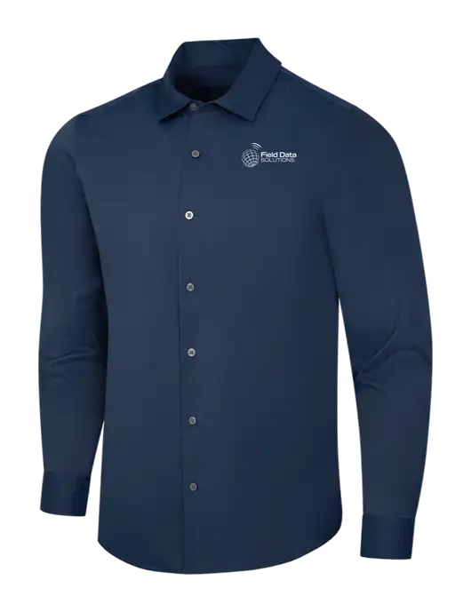 Navy City Stretch Shirt w/Field Data Solutions Logo