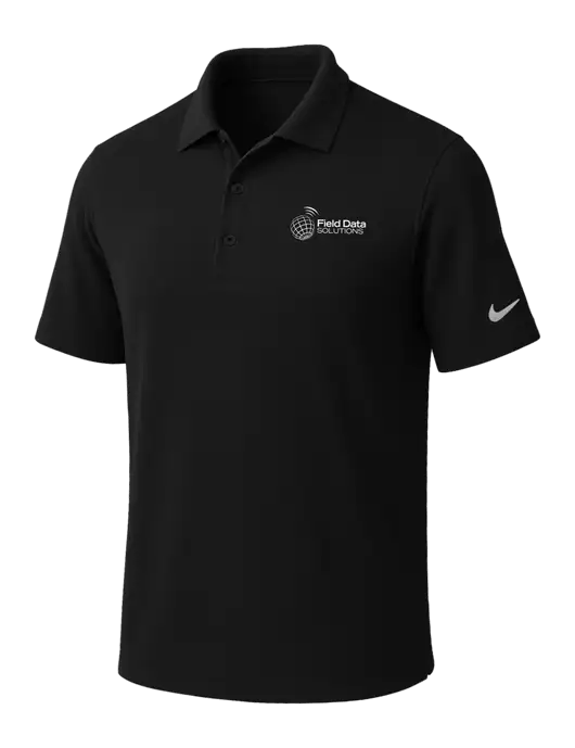NIKE Black Dri-Fit Micro Pique Polo w/Field Data Solutions Logo