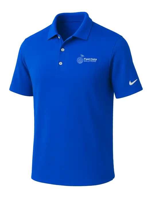 NIKE Royal Dri-Fit Micro Pique Polo w/Field Data Solutions Logo