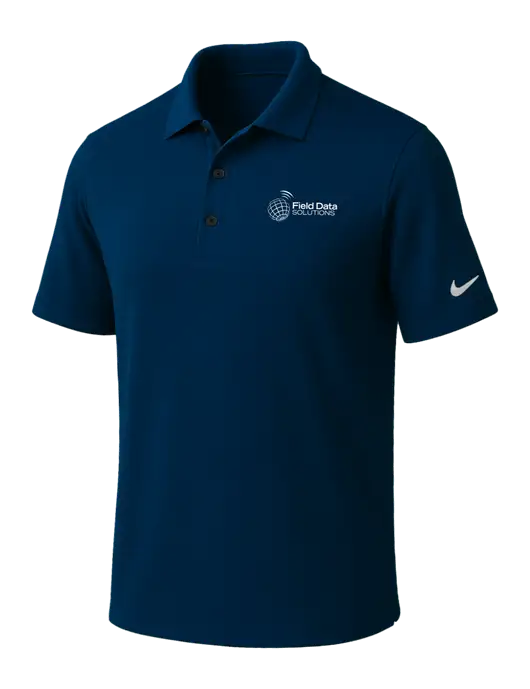 NIKE Navy Dri-Fit Micro Pique Polo w/Field Data Solutions Logo