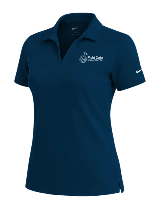 NIKE Navy Womens Dri-Fit Micro Pique Polo w/Field Data Solutions Logo