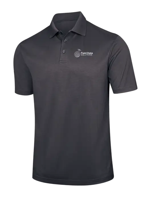 Dark Grey Performance Fine Jacquard Polo w/Field Data Solutions Logo