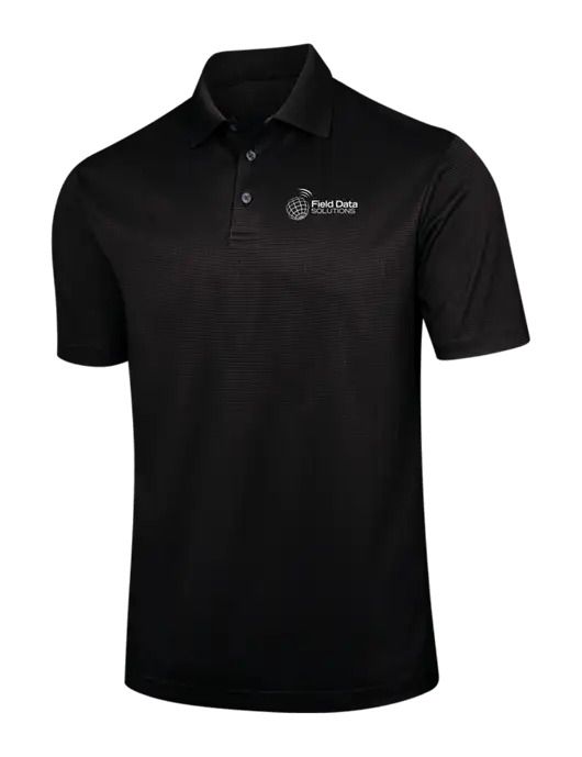 Black Performance Fine Jacquard Polo w/Field Data Solutions Logo