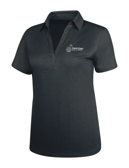 Dark Grey Womens Performance Fine Jacquard Polo w/Field Data Solutions Logo
