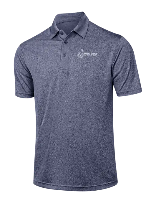 Navy Heather Contender Polo w/Field Data Solutions Logo