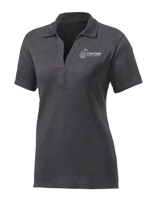 Womens Dark Grey Heather Contender Polo w/Field Data Solutions Logo