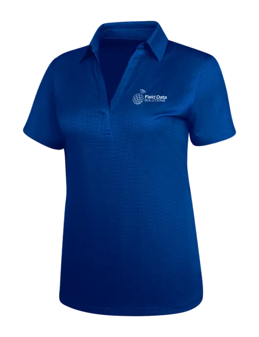 Dark Royal Blue Womens Performance Fine Jacquard Polo w/Field Data Solutions Logo