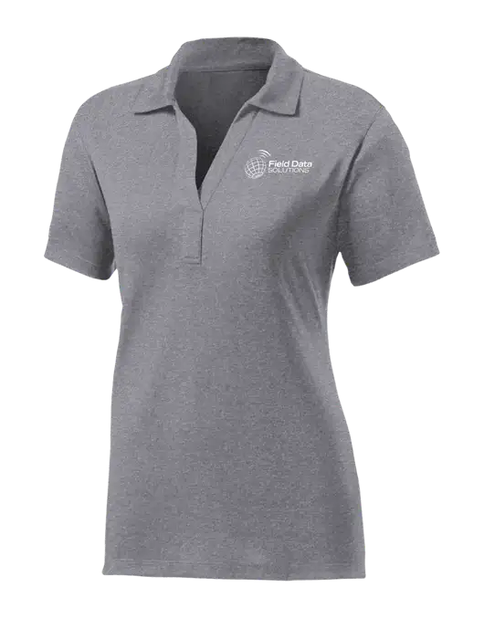 Womens Medium Grey Heather Contender Polo w/Field Data Solutions Logo