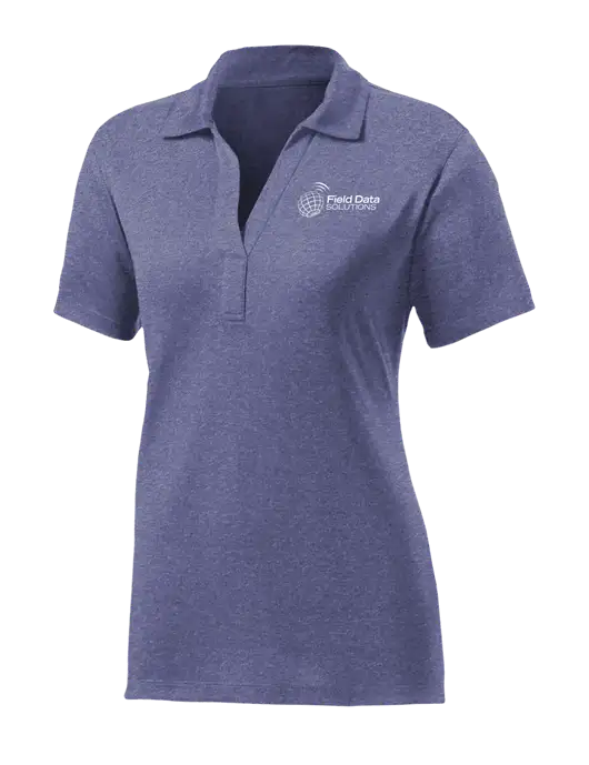 Womens Navy Heather Contender Polo w/Field Data Solutions Logo