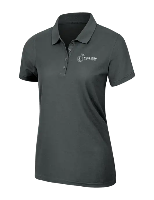 Dark Grey Womens Core Classic Pique Polo w/Field Data Solutions Logo