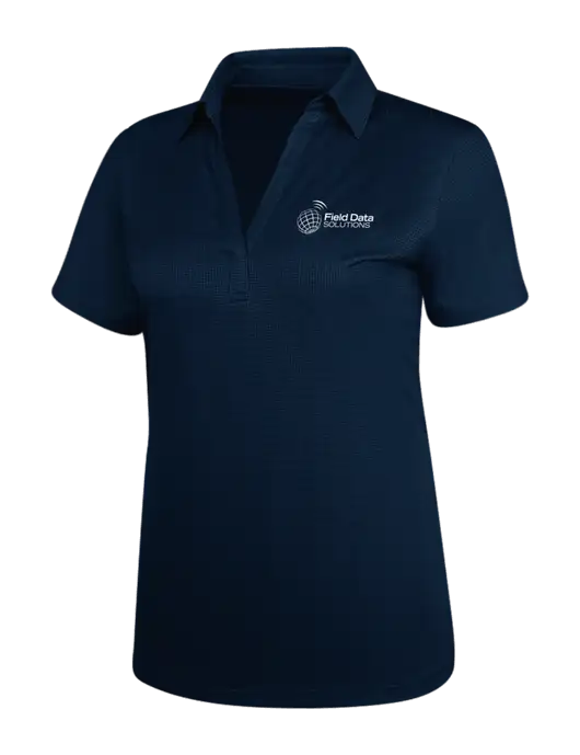 Navy Womens Performance Fine Jacquard Polo w/Field Data Solutions Logo