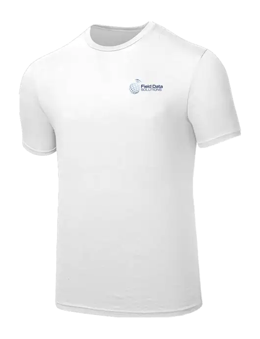 Seriously Soft White T-Shirt w/Field Data Solutions Logo