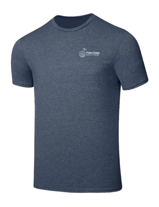 Seriously Soft Heathered Navy T-Shirt w/Field Data Solutions Logo