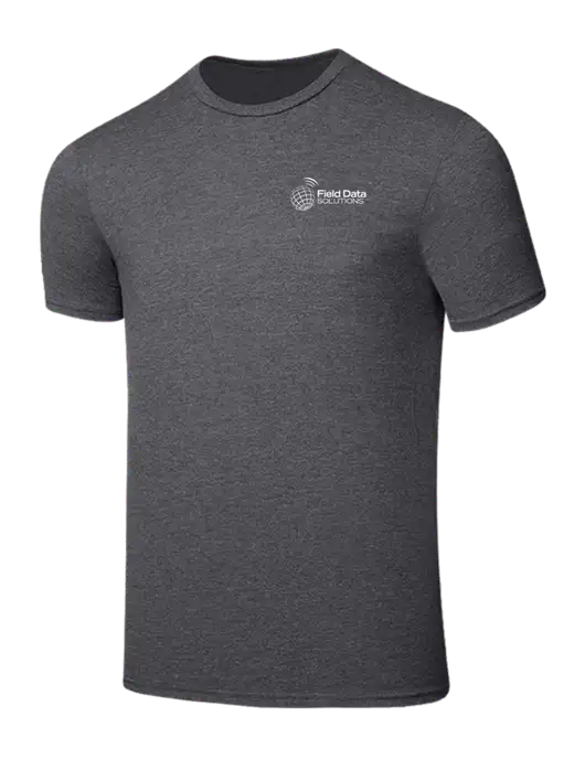 Seriously Soft Heathered Charcoal T-Shirt w/Field Data Solutions Logo