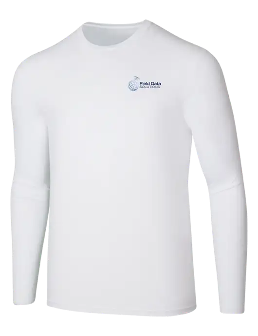 Seriously Soft White Long Sleeve T-Shirt w/Field Data Solutions Logo