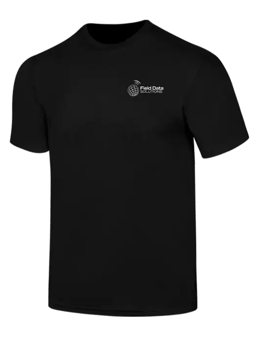 Simply Soft Black 4.5oz  Poly/Combed Ring Spun Cotton T-Shirt w/Field Data Solutions Logo