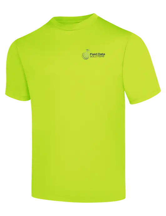 Safety Yellow PosiCharge Competitor Tee w/Field Data Solutions Logo