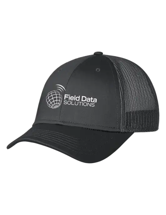 Charcoal Mesh Trucker Cap Snap Back w/Field Data Solutions Logo