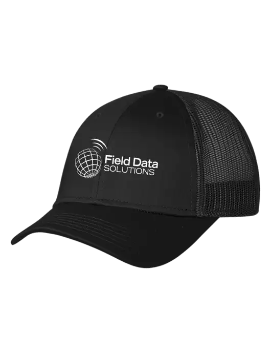 Black Mesh Trucker Cap Snap Back w/Field Data Solutions Logo