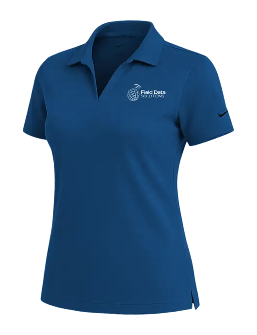 NIKE Dark Royal Womens Dri-Fit Micro Pique Polo w/Field Data Solutions Logo