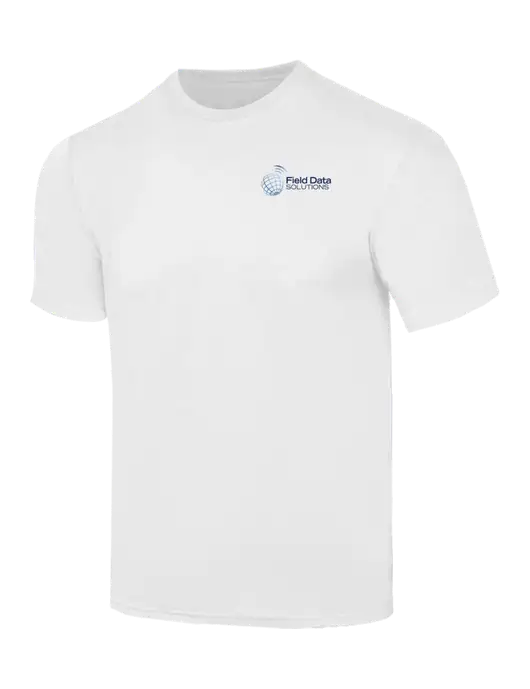 Simply Soft White 4.5oz  Poly/Combed Ring Spun Cotton T-Shirt w/Field Data Solutions Logo