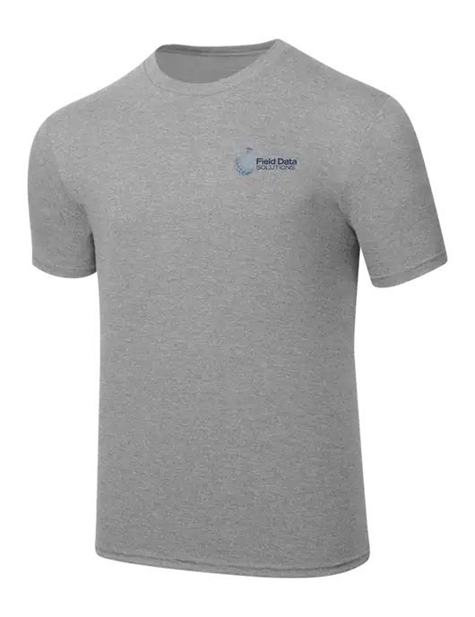 Simply Soft Heathered Light Grey 4.5oz  Poly/Combed Ring Spun Cotton T-Shirt w/Field Data Solutions Logo