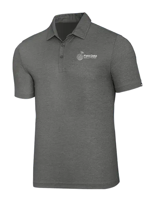 TravisMathew Grey Heather Oceanside Polo w/Field Data Solutions Logo