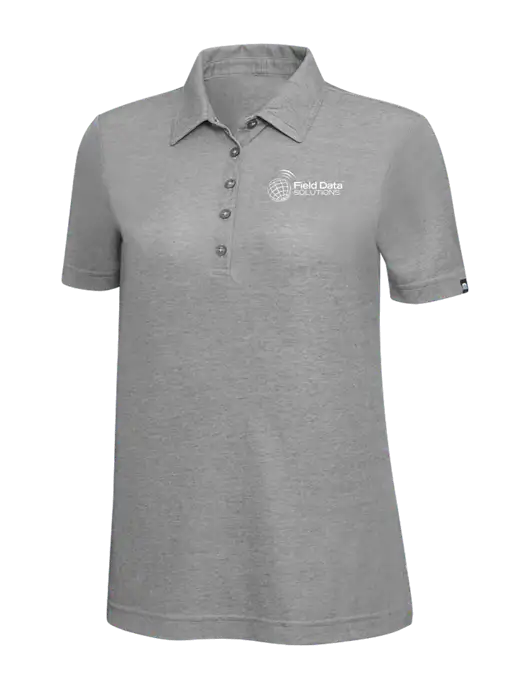 TravisMathew Grey Heather Womens Oceanside Polo w/Field Data Solutions Logo
