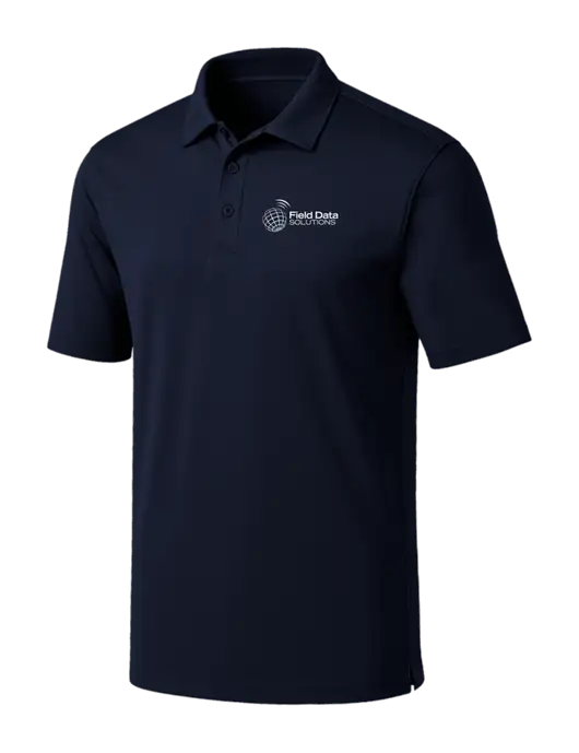 Navy Silk Touch Performance Polo w/Field Data Solutions Logo