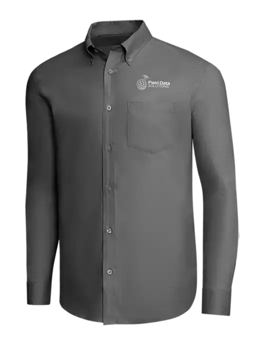 Brooks Brothers Dark Grey Wrinkle-Free Stretch Pinpoint Shirt w/Field Data Solutions Logo