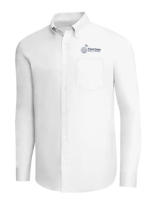 Brooks Brothers White Wrinkle-Free Stretch Pinpoint Shirt w/Field Data Solutions Logo