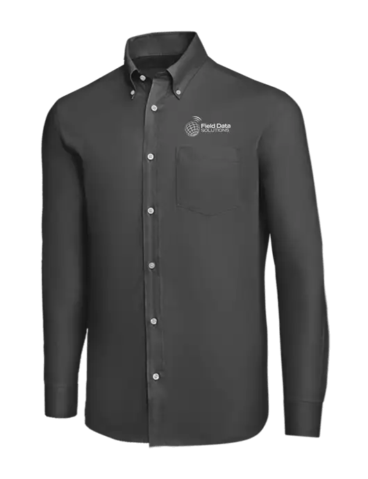 Brooks Brothers Dark Grey Wrinkle-Free Stretch Nailhead Shirt w/Field Data Solutions Logo