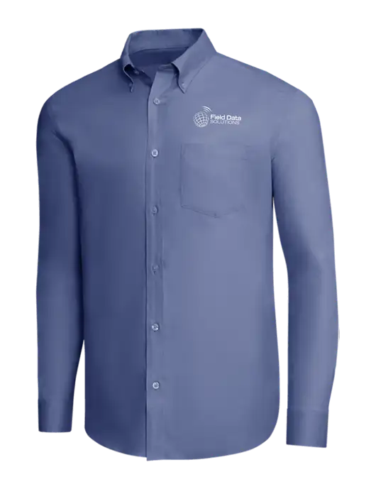 Brooks Brothers Light Navy Wrinkle-Free Stretch Pinpoint Shirt w/Field Data Solutions Logo