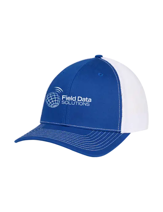 Richardson Adjustable Snapback Original 112 Trucker Cap Royal w/White Mesh w/Field Data Solutions Logo