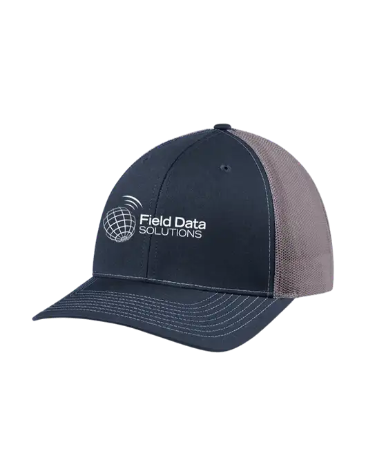 Richardson Adjustable Snapback Original 112 Trucker Cap Navy w/Charcoal Mesh w/Field Data Solutions Logo